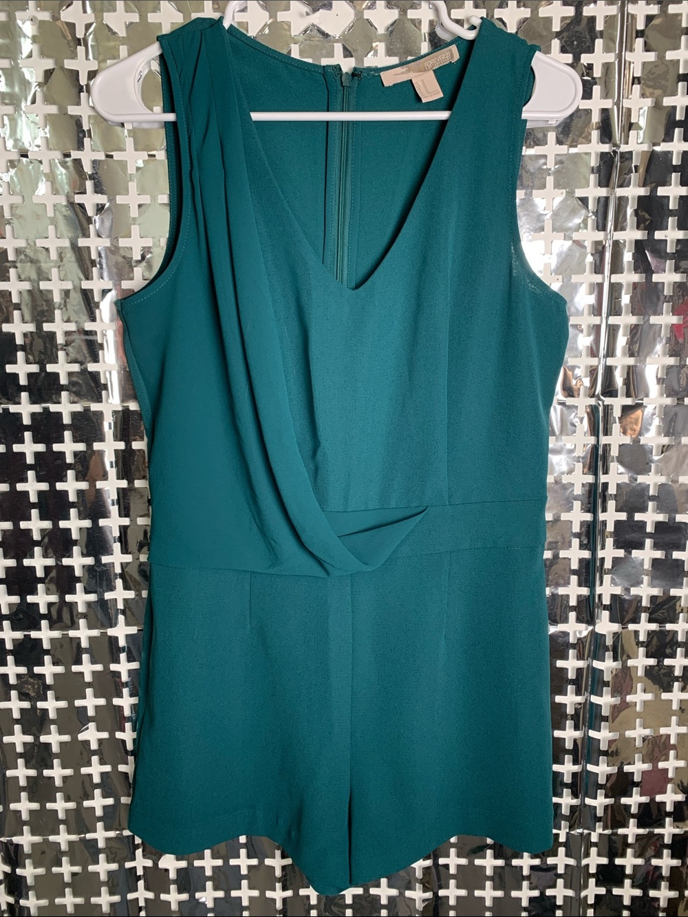 Forever 21 Teal Sleeveless V-Neck Romper